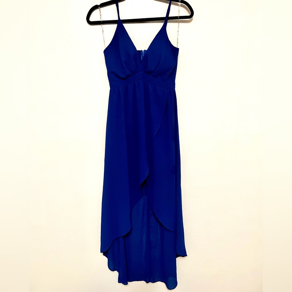 IRIS - asymmetrical blue flowy dress. SM
